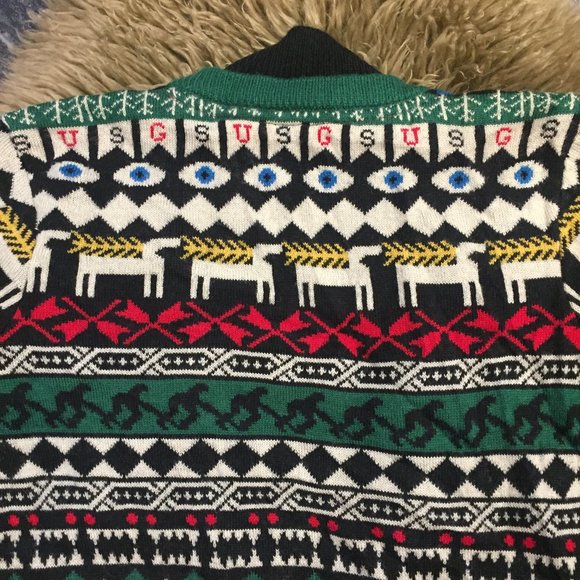 GSUS wool blend ugly Christmas grandpa sweater cardigan - size XS - Picture 9 of 11